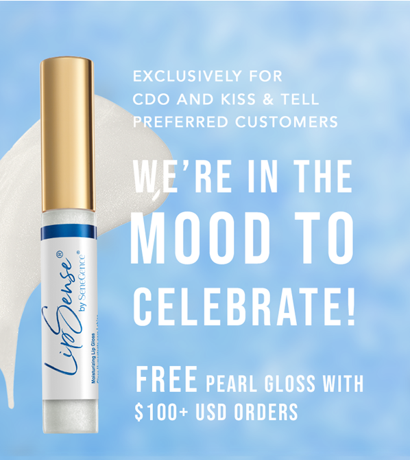 Free Pearl Gloss with $100+ USD orders. Exclusively for Kiss & Tell Preferred Customers